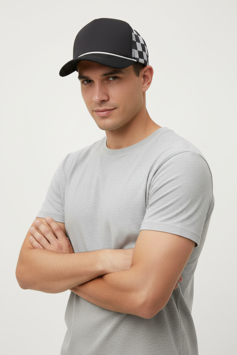 Black trucker hat
